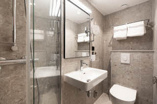 standard bathroom at scandic city in fredrikstad norway