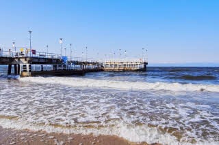 Strand Brzezno pir Gdansk Polen