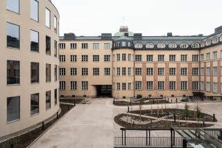 Utsikt över innergården Scandic Grand Central Helsinki