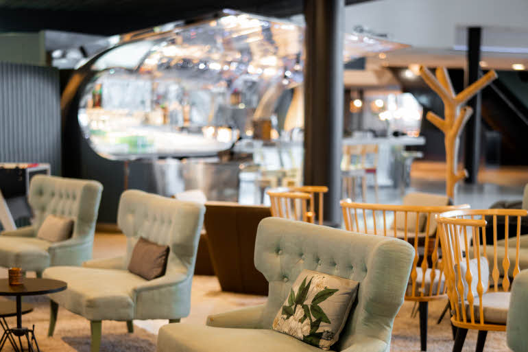 lobby at scandic fornebu in oslo norway