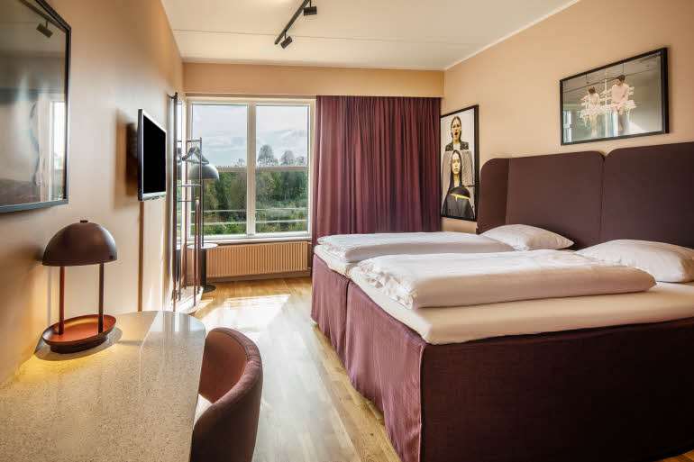 bed in room standard at scandic silkeborg in denmark
