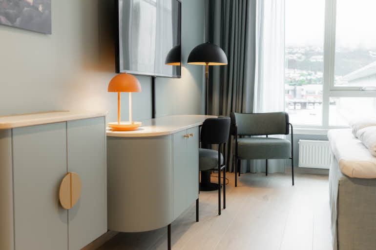 queen room at scandic sunnfjord in forde norway