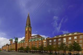 Facede of  Scandic Palace Hotel in Copenhagen