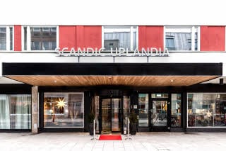 entrance at scandic uplandia in uppsala sweden