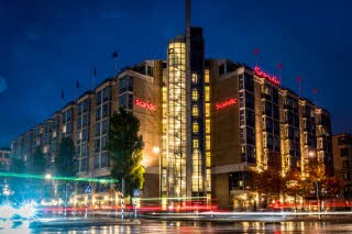 Fasad kväll hotell Scandic Crown Göteborg