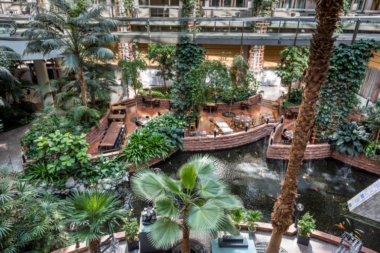 Atrium trädgård hotell Scandic Infra City Stockholm